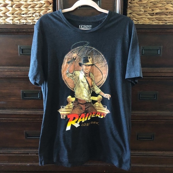 Indiana Jones & Raiders of the Lost Ark black short sleeve graphic tee in size L - Picture 1 of 4